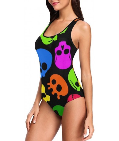 One-Pieces Unique Custom One Piece Swimsuit Swimwear Bathing Suit for Women Juniors (XS-3XL) - Multi 9 - CN18EOC5XR9 $55.26