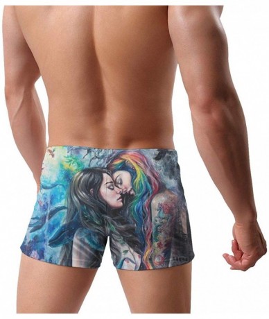 Briefs Men's Low Rise Swim Briefs Bulge Swim Trunks - Goth Gothic Girl Lace Love Lgbt Lesbian Pride - CH19C5M9IKK $48.28