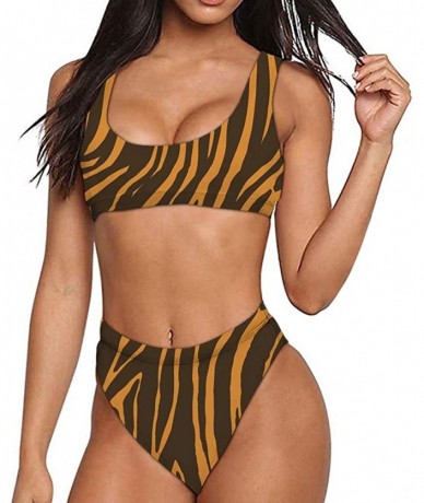 Sets Two Piece Bikini Set Swimsuit Sport Low Crop Top Leopard Swimwear - Print- 2 - CY18R7L9XRE $45.69