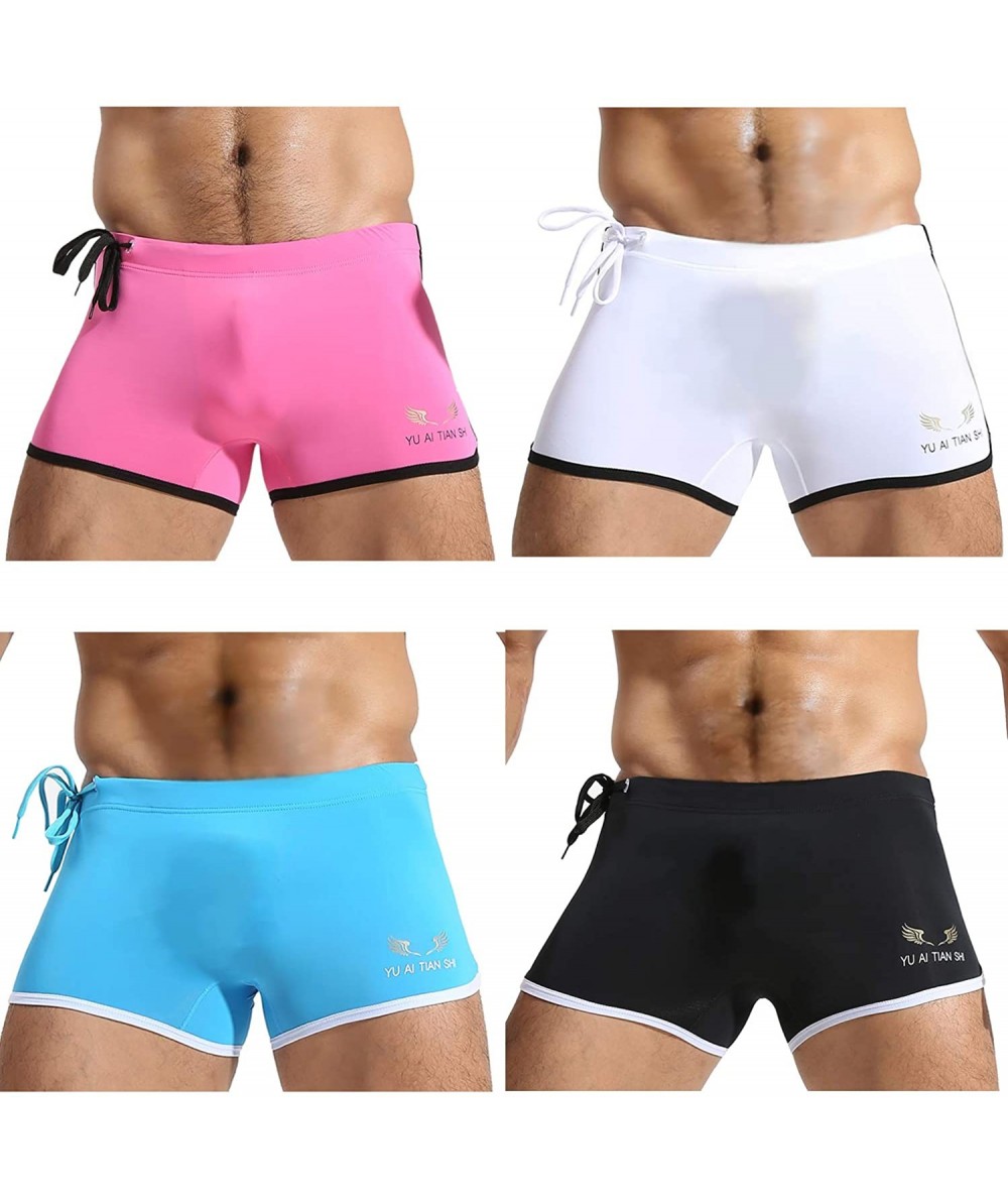 Trunks Elastic Fitness Pants Fashion Swimming Trunks Beach Pants Running Shorts Bj1010 - 4 Colors Mixed - B - C918L6CU59C $61.54