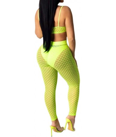 Bottoms Women's See Through Sheer Mesh Long Pants Trousers Swimwear Bikini Bottom Cover Up - Green-c - CE195MMC8CL $23.58