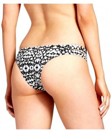 Bottoms Women's Sun Rays Extra Cheeky Bikini Bottom Double Side Tab - Black Tie Dye - C418T4S8LS2 $34.23