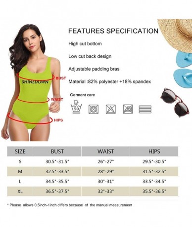 One-Pieces Moonder Womens Bikini Shinedown Rock Band Womens One Piece Swimsuits White - Shinedown Rock Band 2 - CR1996Z7QQC $...