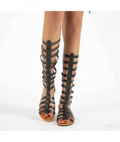 Cover-Ups Sandals for Women Flat-Gladiator Sandals Summer Strappy Lace Up Open Toe Fashion Knee High Flat Sandal Gladiator Sa...