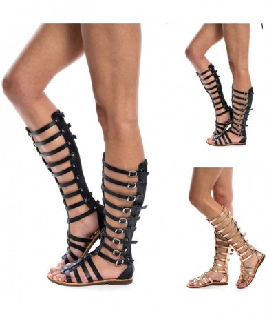 Cover-Ups Sandals for Women Flat-Gladiator Sandals Summer Strappy Lace Up Open Toe Fashion Knee High Flat Sandal Gladiator Sa...