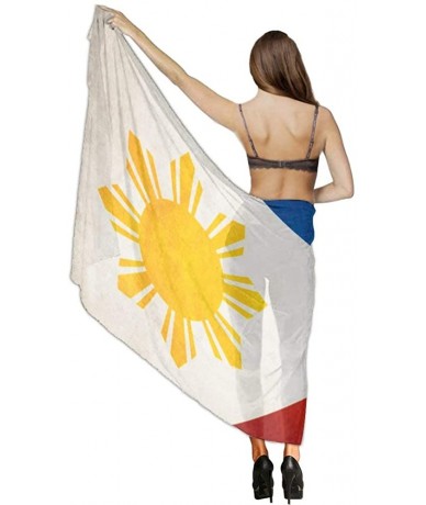 Cover-Ups Women Girl Beach Bikini Cover Up Chiffon Sarong Fashion Scarf Shawl Wrap - Flag of the Philippines - CH190HIM43H $4...