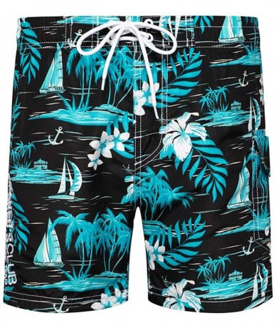 Board Shorts Men's Beach Shorts Quick Dry Waterproof Sports Shorts Bathing Suit Swim Trunks 2018 on - C - Sky Blue - CG196OH8...