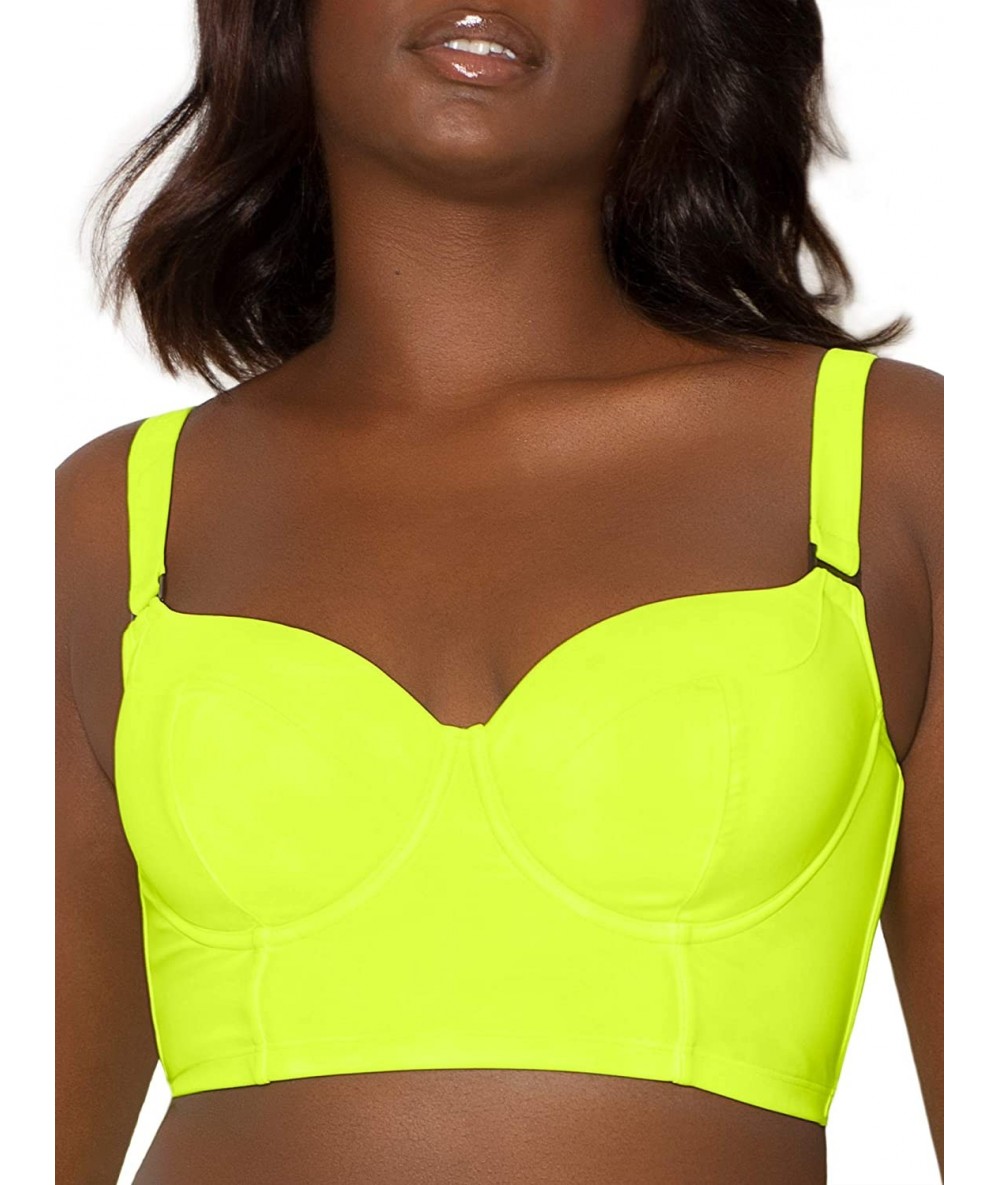 Sets Women's Full-Busted Supportive Underwire Swimsuit Bikini Top - Neon Yellow - CF1928KY763 $38.69