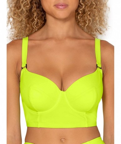 Sets Women's Full-Busted Supportive Underwire Swimsuit Bikini Top - Neon Yellow - CF1928KY763 $38.69