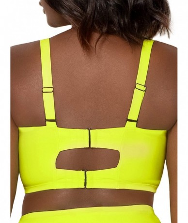 Sets Women's Full-Busted Supportive Underwire Swimsuit Bikini Top - Neon Yellow - CF1928KY763 $38.69