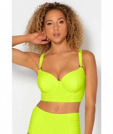 Sets Women's Full-Busted Supportive Underwire Swimsuit Bikini Top - Neon Yellow - CF1928KY763 $38.69