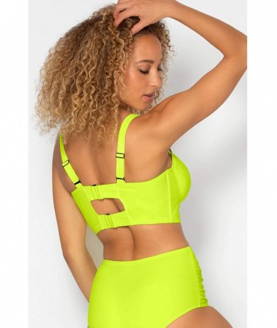 Sets Women's Full-Busted Supportive Underwire Swimsuit Bikini Top - Neon Yellow - CF1928KY763 $38.69