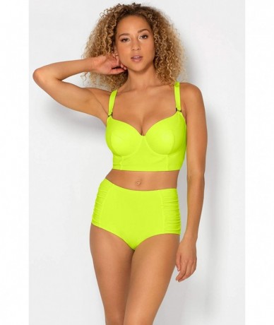 Sets Women's Full-Busted Supportive Underwire Swimsuit Bikini Top - Neon Yellow - CF1928KY763 $38.69