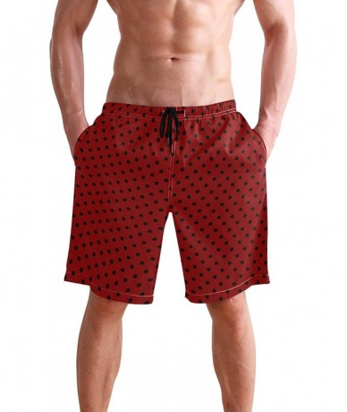 Board Shorts Purple White Polka Dots Men's Quick Dry Beach Shorts Swim Trunk Beachwear with Pockets - Color05 - CK18QW6KE7H $...