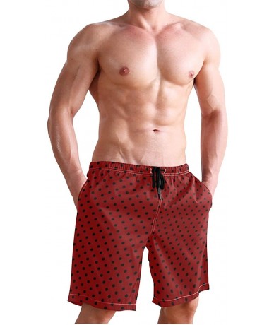 Board Shorts Purple White Polka Dots Men's Quick Dry Beach Shorts Swim Trunk Beachwear with Pockets - Color05 - CK18QW6KE7H $...