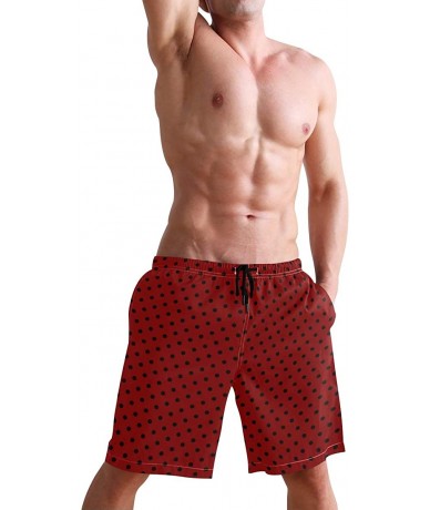 Board Shorts Purple White Polka Dots Men's Quick Dry Beach Shorts Swim Trunk Beachwear with Pockets - Color05 - CK18QW6KE7H $...