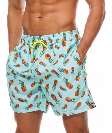 Board Shorts Men's Swim Trunks Quick Dry Beach Shorts Bathing Suit with Swimwear Mesh Lining - Pineapple - C6180RHTGTN $41.85