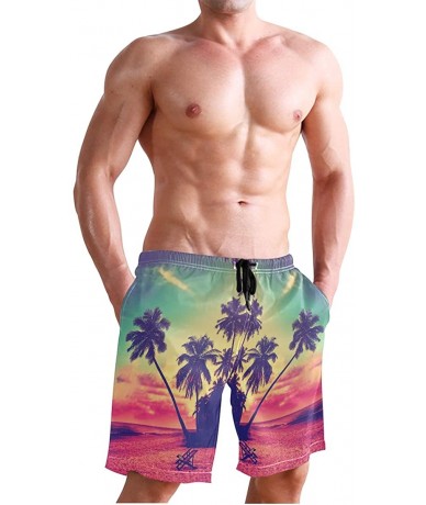 Board Shorts Shark Hawaiian Summer Men's Shorts Classic Fit Swim Trunks Beach Swimwear - Multi4 - CT18R9RKAHH $41.21