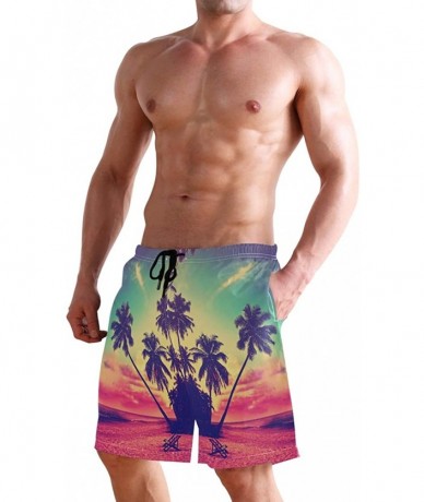 Board Shorts Shark Hawaiian Summer Men's Shorts Classic Fit Swim Trunks Beach Swimwear - Multi4 - CT18R9RKAHH $41.21