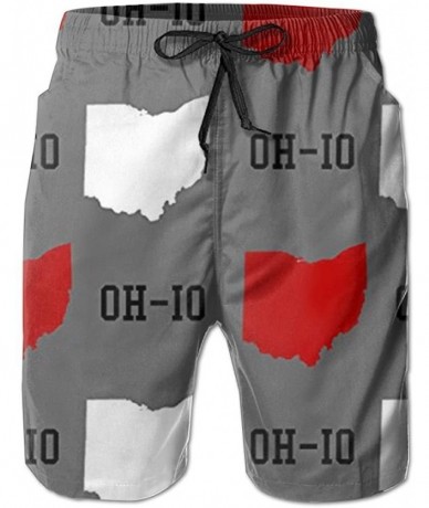 Board Shorts Oh-io State Gray Men's Beach Pants Jogger Surfing Shorts Swim Trunks - One Color - CX18ENM9H0S $59.10