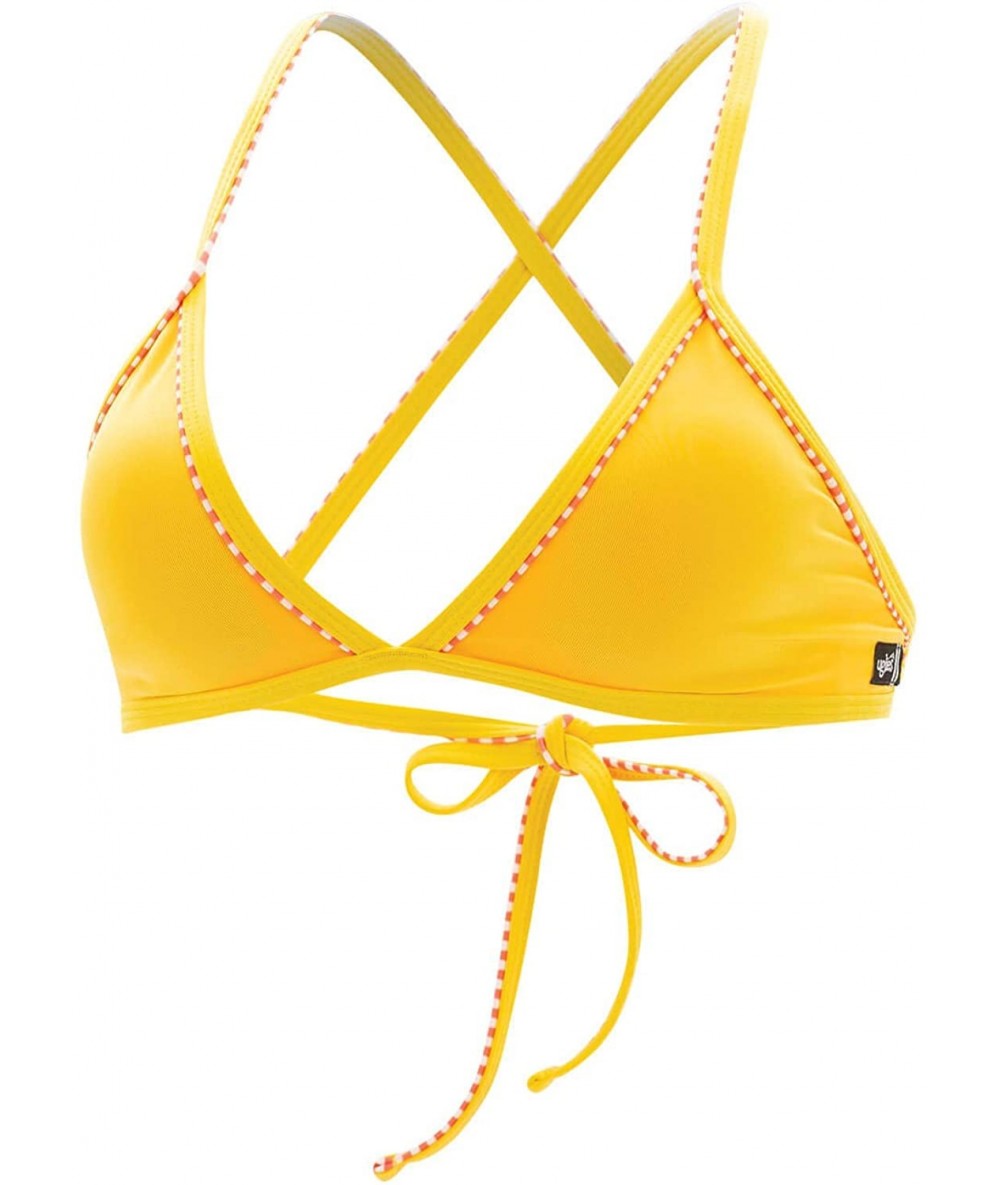 Tops Women's Uglies Revibe Solid Triangle Top & Drying Towel Bundle - Canary - CM194X3Q2QI $69.12