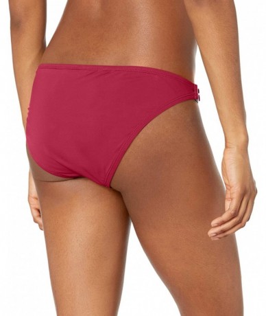 Tankinis Women's Side Buckle Hipster Bikini Swimsuit Bottom - Hot Fuchsia - CJ18ZMLZO3D $21.36