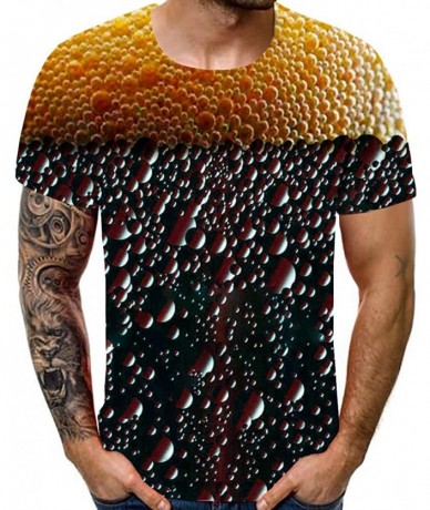 Racing Fashion!! Men's New 3D Printed Short-Sleeved T-Shirt Top Blouse for Summer - Black - C218UYKOEH2 $25.70