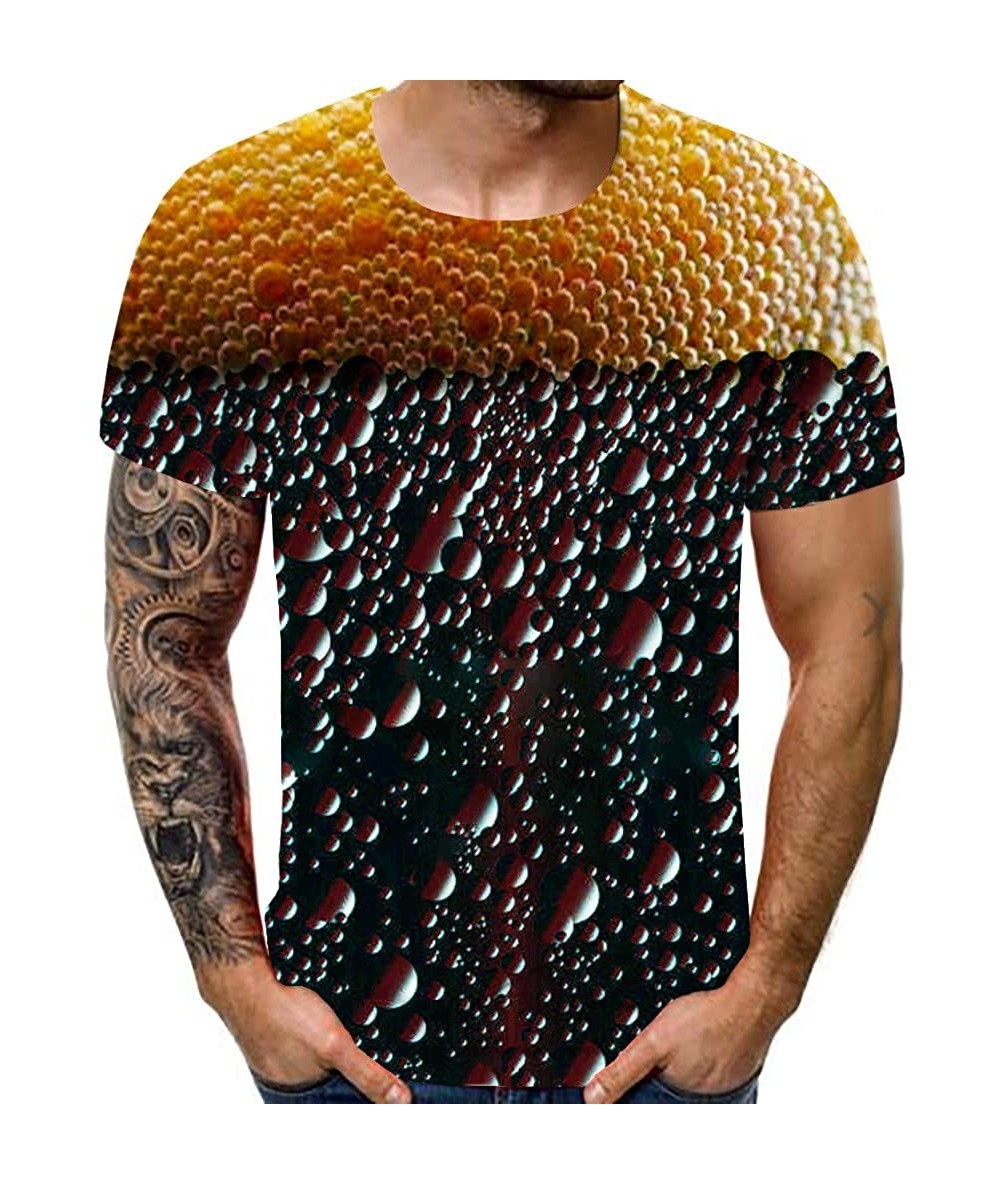 Racing Fashion!! Men's New 3D Printed Short-Sleeved T-Shirt Top Blouse for Summer - Black - C218UYKOEH2 $25.70