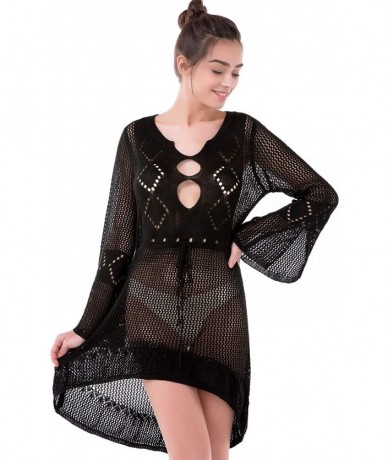 Cover-Ups trajes de baÑo para Mujer Swim Suit Cover ups Women Black Bathing Suit Cover up Crochet Swimsuit Cover Up Women's H...