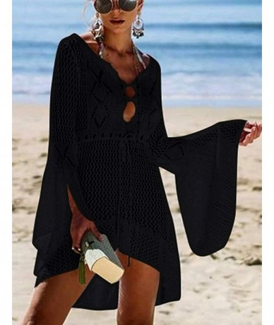 Cover-Ups trajes de baÑo para Mujer Swim Suit Cover ups Women Black Bathing Suit Cover up Crochet Swimsuit Cover Up Women's H...