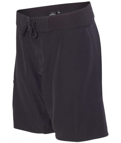 Board Shorts Men's Conflict Dobby Stretch Boardshort - Solid Black - C412EBP006F $61.52