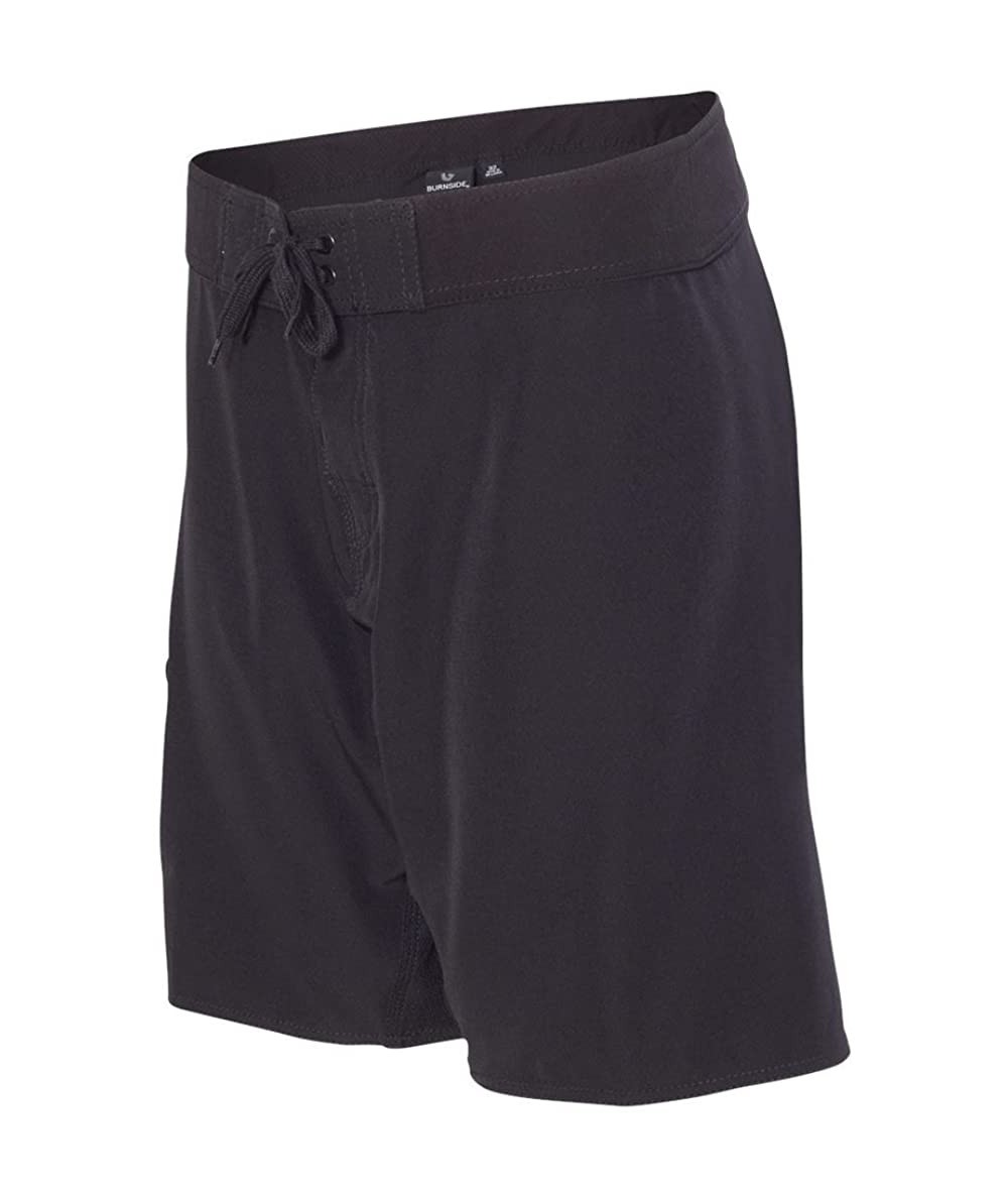 Board Shorts Men's Conflict Dobby Stretch Boardshort - Solid Black - C412EBP006F $61.52