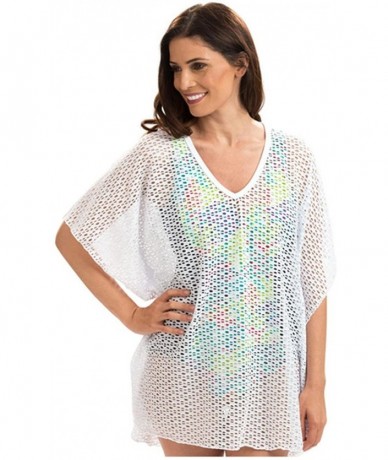 Cover-Ups Aquashape Poncho Cover-up - White - CC18DOA8XY6 $63.62