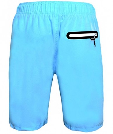 Trunks Men's Quick Dry Swim Trunks Beach Shorts with Mesh Lining - Blue Sailboat - C018QZIXWH4 $26.94