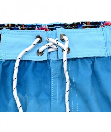 Trunks Men's Quick Dry Swim Trunks Beach Shorts with Mesh Lining - Blue Sailboat - C018QZIXWH4 $26.94