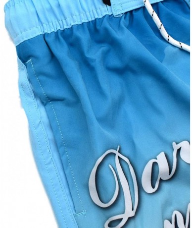 Trunks Men's Quick Dry Swim Trunks Beach Shorts with Mesh Lining - Blue Sailboat - C018QZIXWH4 $26.94