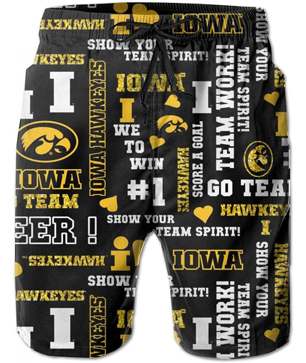 Board Shorts Men's Quick Dry Swim Shorts with Mesh Lining Swimwear Bathing Suits Beach Shorts - Iowa Hawkeyes-19 - CI190RS35K...