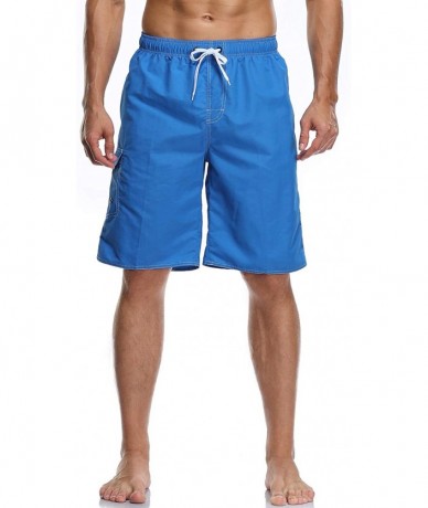 Board Shorts Men's Quick Dry Swim Trunks Board Shorts with Mesh Lining Swimwear Bathing Suits - B31-lake Blue - CO199MORDC6 $...