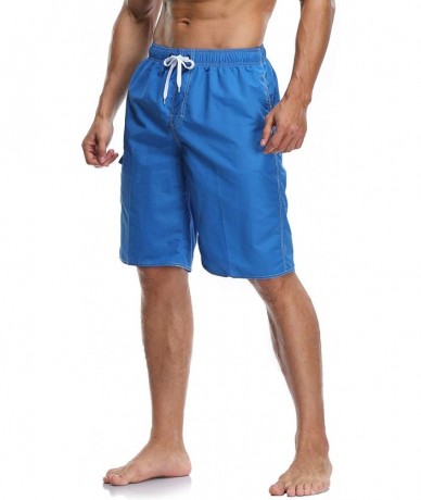 Board Shorts Men's Quick Dry Swim Trunks Board Shorts with Mesh Lining Swimwear Bathing Suits - B31-lake Blue - CO199MORDC6 $...