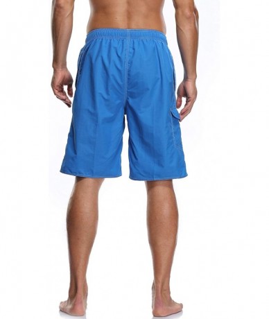 Board Shorts Men's Quick Dry Swim Trunks Board Shorts with Mesh Lining Swimwear Bathing Suits - B31-lake Blue - CO199MORDC6 $...