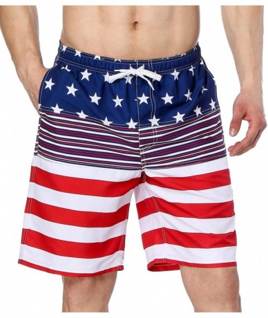 Board Shorts Mens Swim Trunks Summer Beach Shorts Board Shorts Pockets 4th of July - Us Flag4 - CY180RCYXXE $20.37