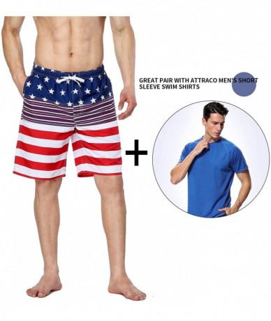 Board Shorts Mens Swim Trunks Summer Beach Shorts Board Shorts Pockets 4th of July - Us Flag4 - CY180RCYXXE $20.37