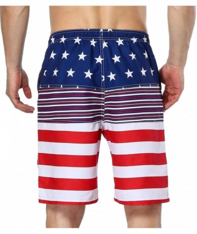 Board Shorts Mens Swim Trunks Summer Beach Shorts Board Shorts Pockets 4th of July - Us Flag4 - CY180RCYXXE $20.37