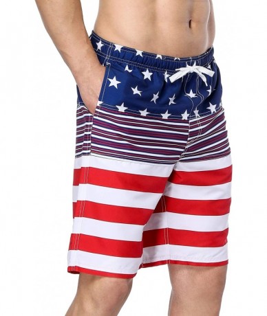 Board Shorts Mens Swim Trunks Summer Beach Shorts Board Shorts Pockets 4th of July - Us Flag4 - CY180RCYXXE $20.37