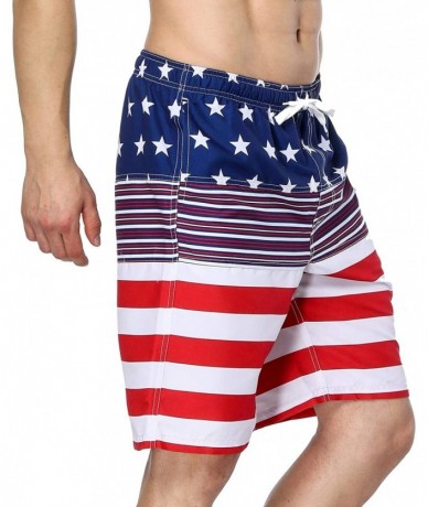 Board Shorts Mens Swim Trunks Summer Beach Shorts Board Shorts Pockets 4th of July - Us Flag4 - CY180RCYXXE $20.37