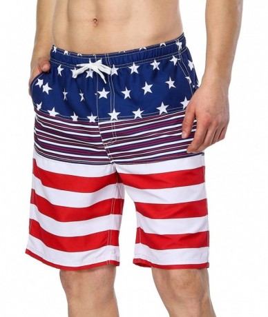 Board Shorts Mens Swim Trunks Summer Beach Shorts Board Shorts Pockets 4th of July - Us Flag4 - CY180RCYXXE $20.37