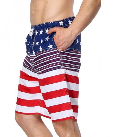 Board Shorts Mens Swim Trunks Summer Beach Shorts Board Shorts Pockets 4th of July - Us Flag4 - CY180RCYXXE $20.37