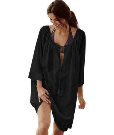 Cover-Ups Women's Cover Up Swimsuit Bathing Suits Beach Bikini Lace Top Kimono Sunscreen Tassels Swim Cover ups Beach Dress B...