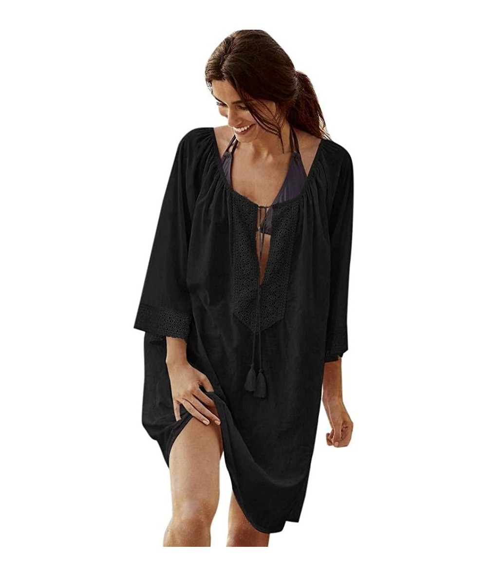 Cover-Ups Women's Cover Up Swimsuit Bathing Suits Beach Bikini Lace Top Kimono Sunscreen Tassels Swim Cover ups Beach Dress B...