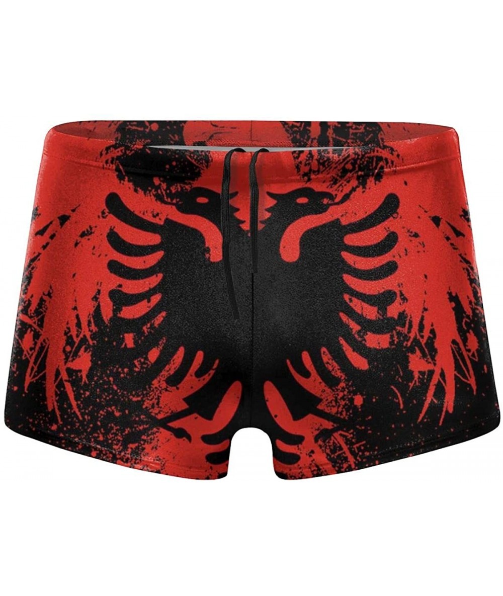 Briefs Albanian Flag and Bald Eagle Men Swimwear Basic Long Swim Boxer Trunks Board Shorts Swimsuits - C218X02EU5E $44.15